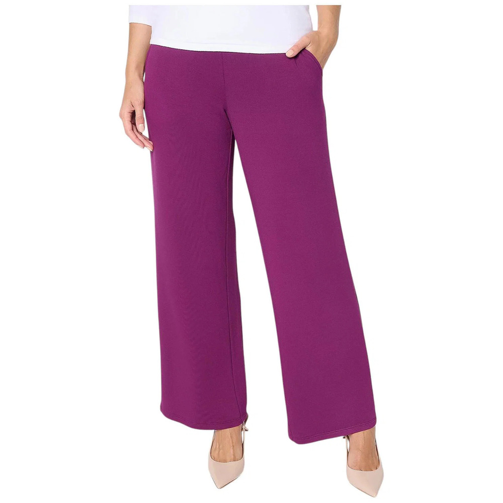 Brandis Women's Acquitted Knit Wide Leg Pants Plum Perfect - Regular